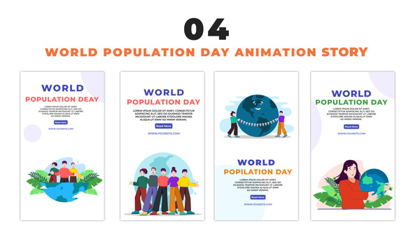 Vector Animated World Population Day Instagram Story