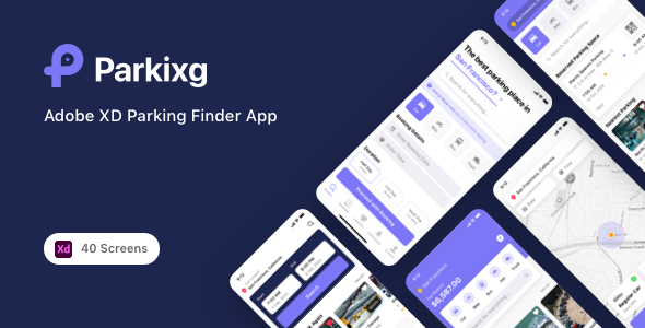 Parkixg - Adobe XD Parking Finder App