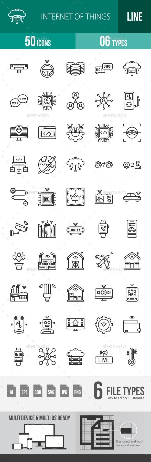 Internet Of Things Line Icons