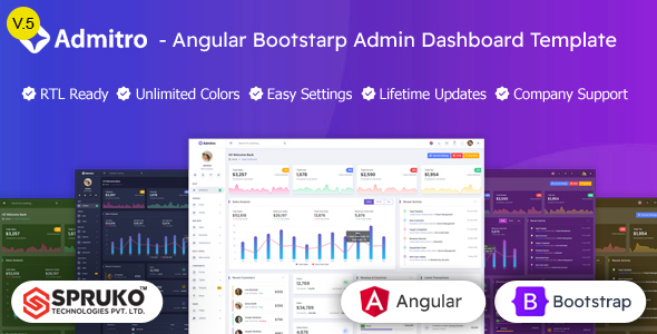 Admitro - Angular Framework Admin Dashboard Template