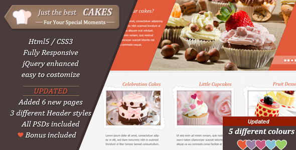 JustCakes - szablon HTML Cake Bakery