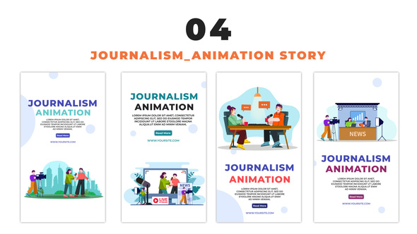 Journalism and Podcast Flat Character Design Instagram Story