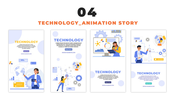 Technology Development Concept Flat Character Instagram Story