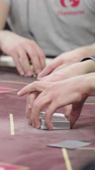 Cards While Playing Poker in a Casino Vertical Video