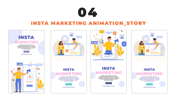 Instagram Marketing Character Flat Design IG Story