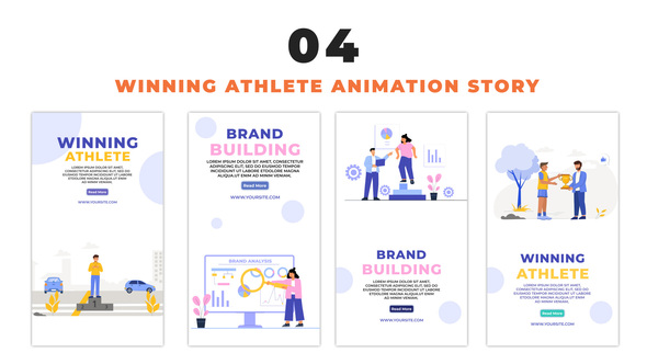 Winning Athlete 2D Vector Character Instagram Story