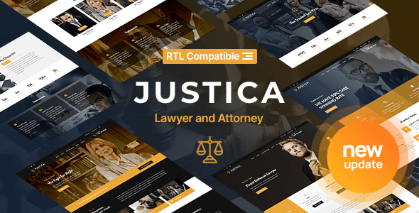 Justica - Lawyer, Attorney and Law Firms Website Template