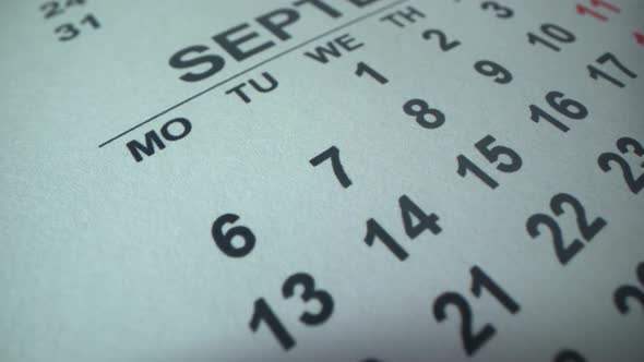 Calendar 2021. September 7 Is Labor Day in USA. Big Holiday in the United States. Woman Marks This