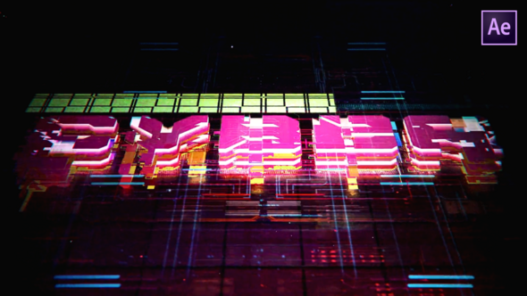 Cyberpunk Neon Glitch Logo Reveal