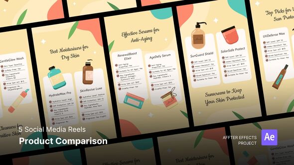 Social Media Reels - Product Comparison After Effects Template