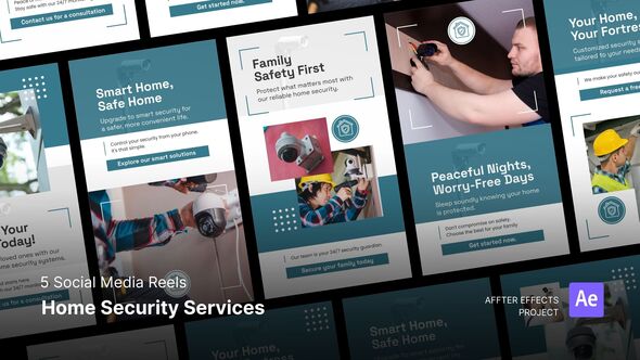 Social Media Reels - Home Security Services  After Effects Template