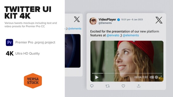 Twitter Tweets Animated Interface Kit 4K