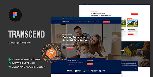 Transcend – Mortgage Lending Figma Template – 0 Sold!