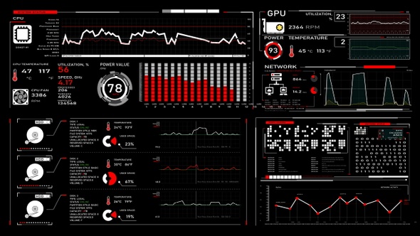 System info Panel 4K (4in1, alpha, loop)