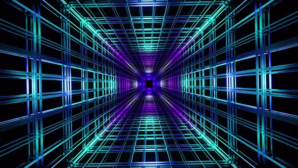Cold Ice Rotated Blue Jail Tuunel Vj Loop Background 4K