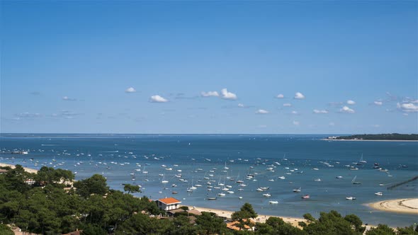 Belisaire Harbor from the Cap Ferret Lighthouse Timelapse