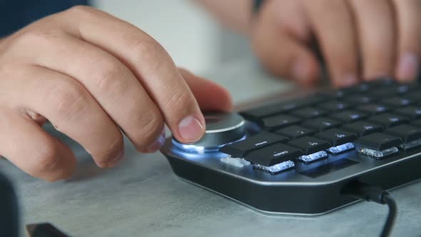 Designer Working With Navigation Control Wheel Keyboard.