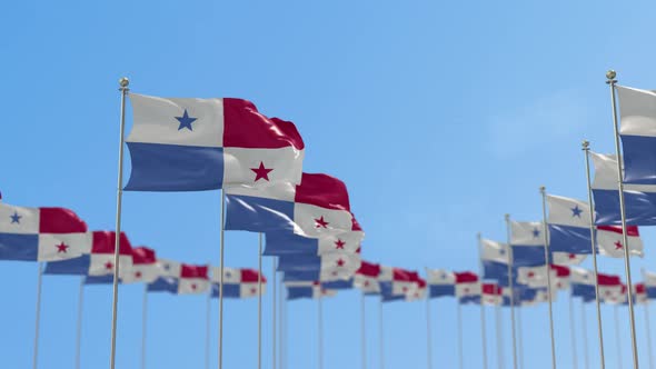 Panama Row Of Flags Animation