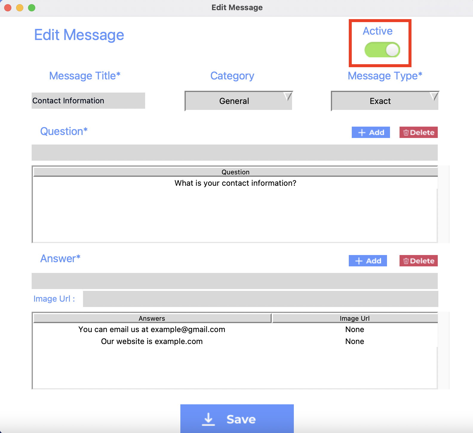 Active Message Control