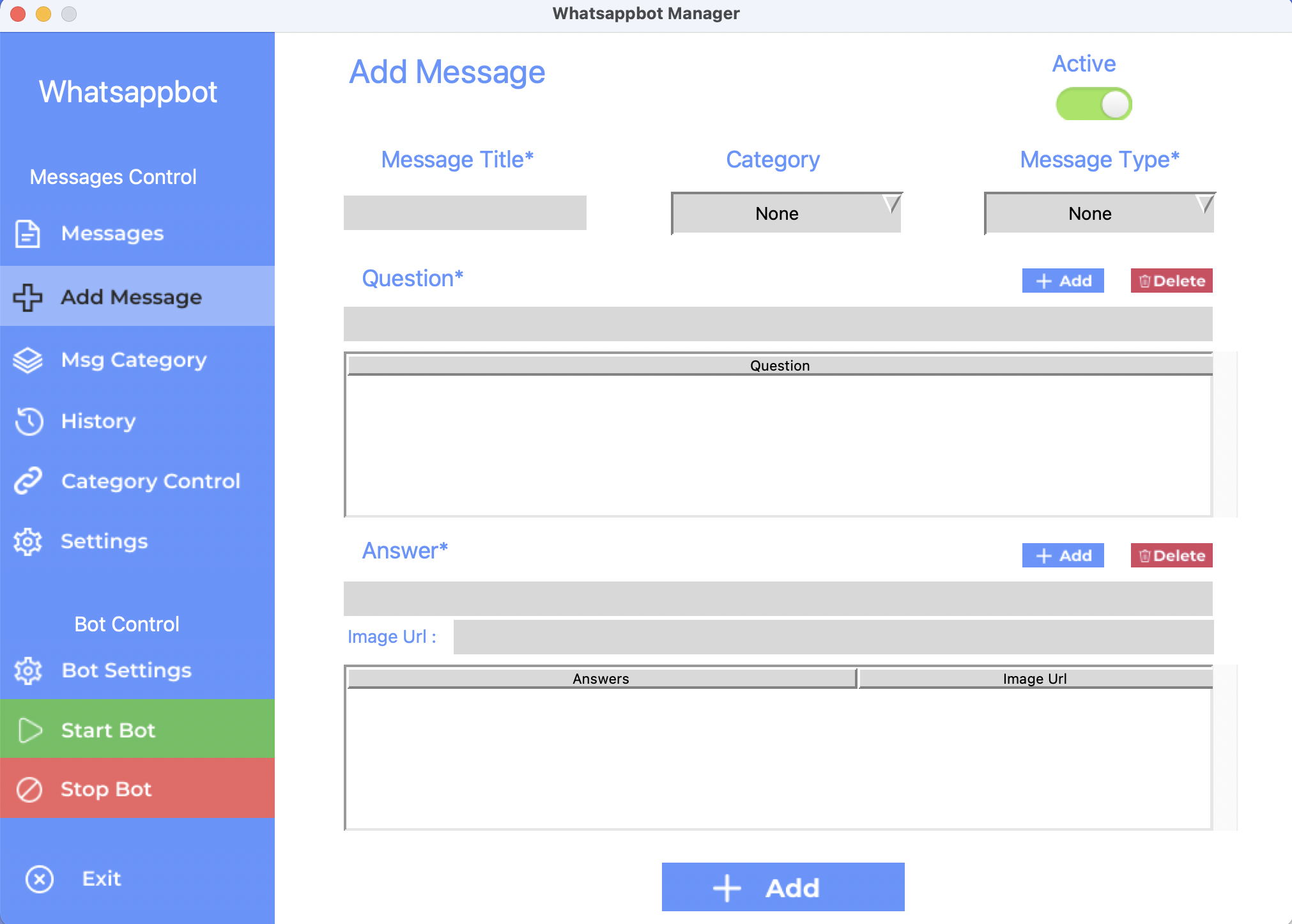 Add Message Page