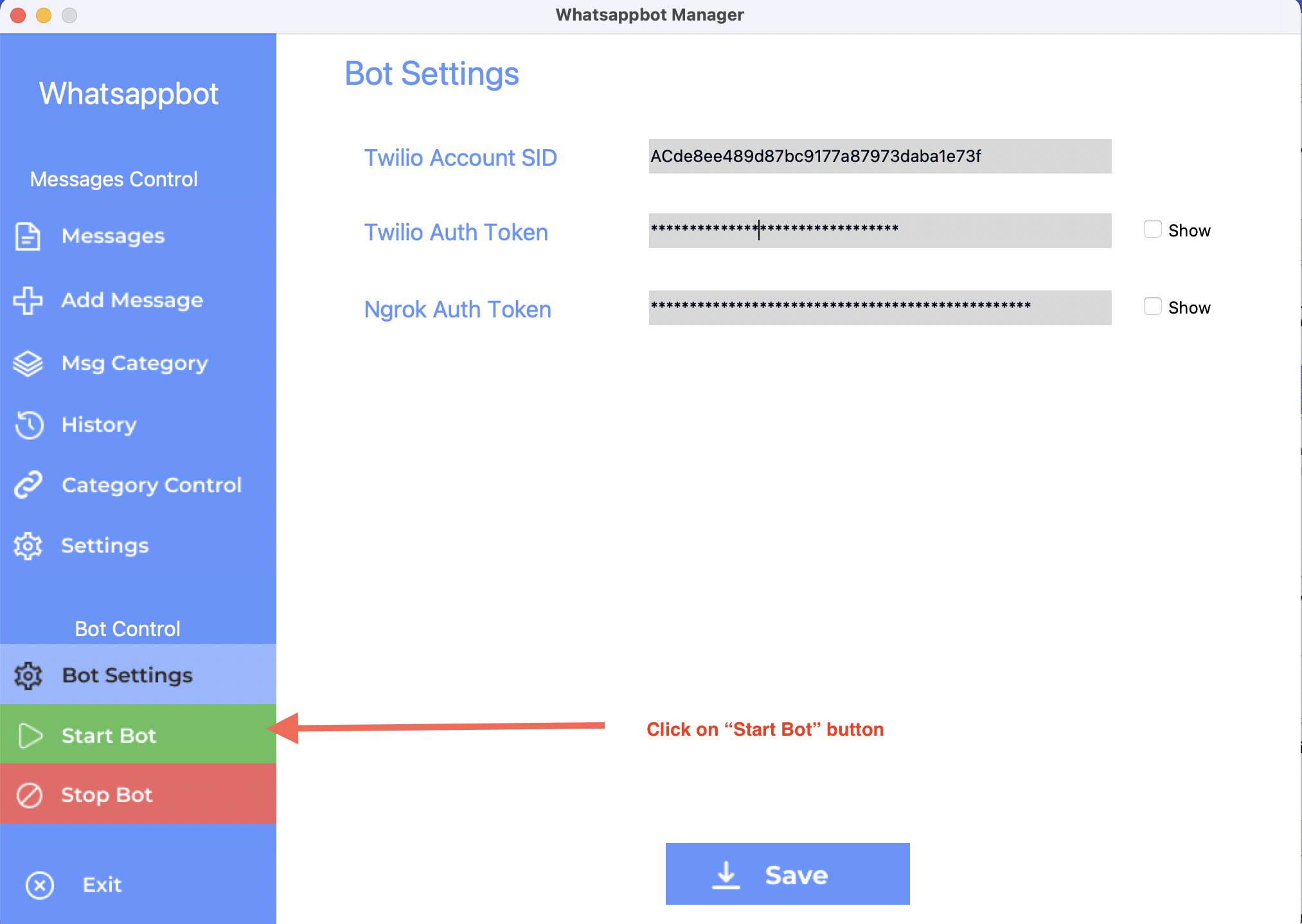 Click Start Bot
