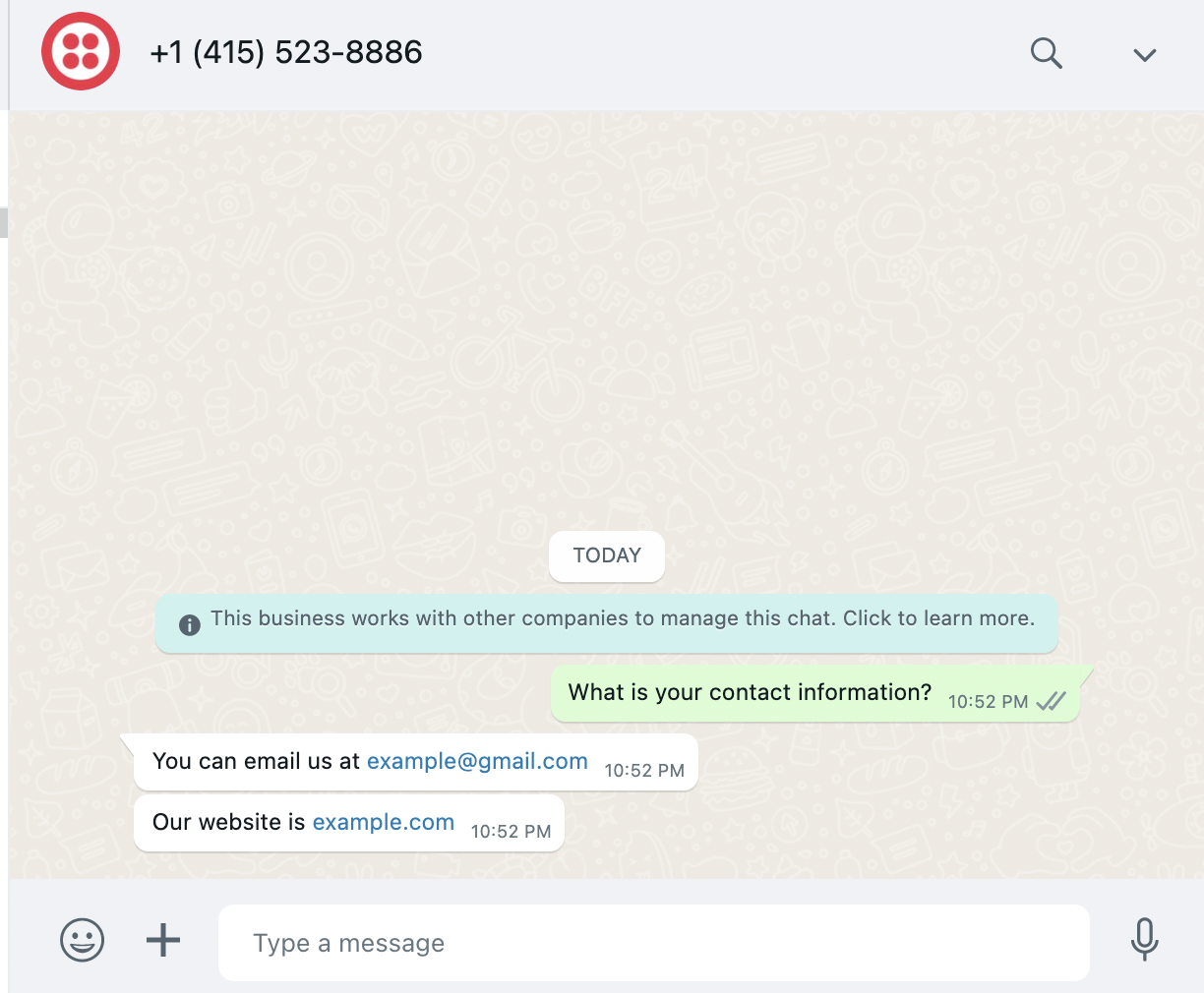 Reply Custom Message