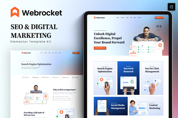 Webrocket - SEO & Digital Marketing Agency Elementor Template Kit