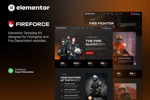 Fireforce – Firefighter & Fire Department Elementor Template Kit