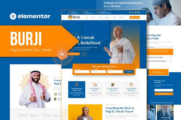 Burji - Hajj & Umrah Tour Travel Elementor Template Kit