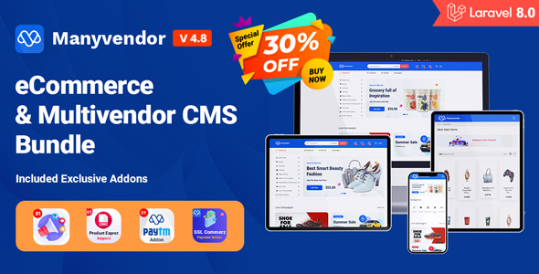 Manyvendor - eCommerce & Multivendor CMS Bundle