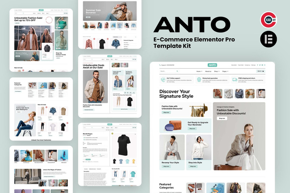 Anto - E-Commerce Elementor Pro Template Kit