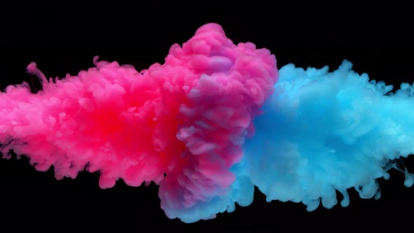 Super Slow Motion Shot of Color Inks in Water at 1000Fps