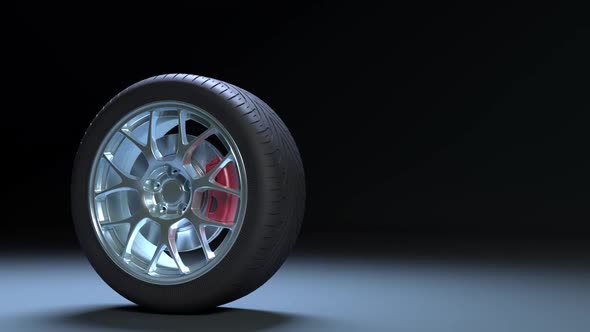 3D visualization of sports car wheels