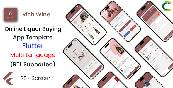 Online Liquor Buying App Template in Flutter | Rich Wine | Multi Language