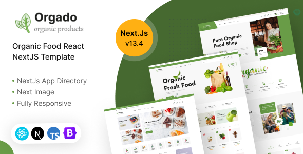 Orgado – Organic Food React NextJS Template