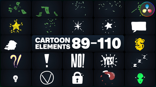 Cartoon Elements for DaVinci Resolve