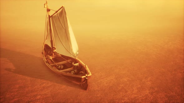 Fishing or Fisherman Boat Abandoned in Desert