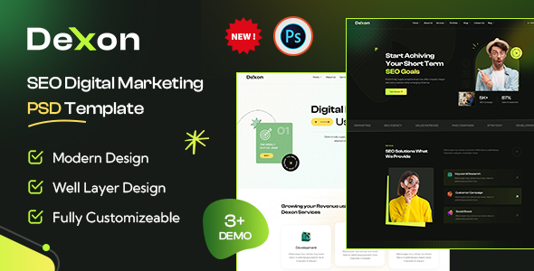 Dexon – SEO & Digital Marketing Agency PSD Template