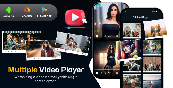 Multi Screen Video Player - Multi Screen View Player - Admob - Android App