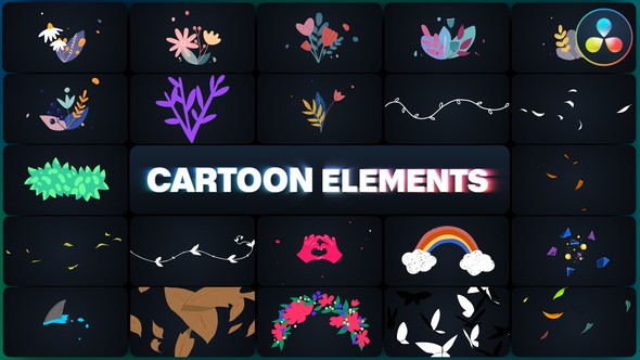 Cartoon Elements for DaVinci Resolve