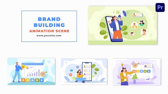 Flat Design Professional Brand Building Animation Scene