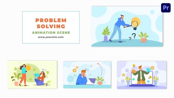 Problem Solving Concept Flat Vector Animation Scene