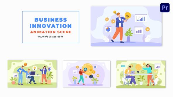 Flat Design Character Business Innovative Progress Animation Scene