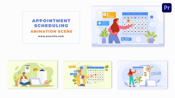 Appointments Scheduling Flat Design Animation Scene