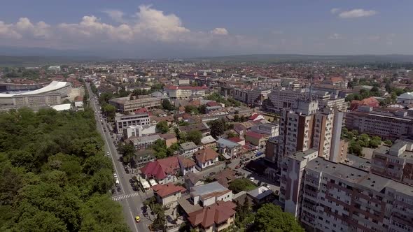 City Center Aerial View In Targu Jiu