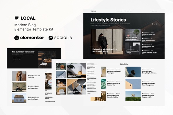 Local - Modern Blog & Magazine Elementor Template Kit