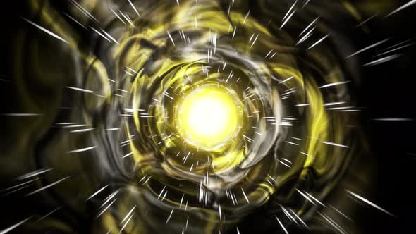 Abstract Yellow Force Tunnel Effect 4K 01