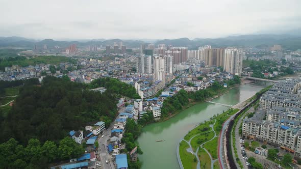 Aerial View of Songtao Miao Autonomous County, Guiyang,