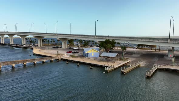 Aerial Shot Jensen Beach Causeway Park 4k 60fps