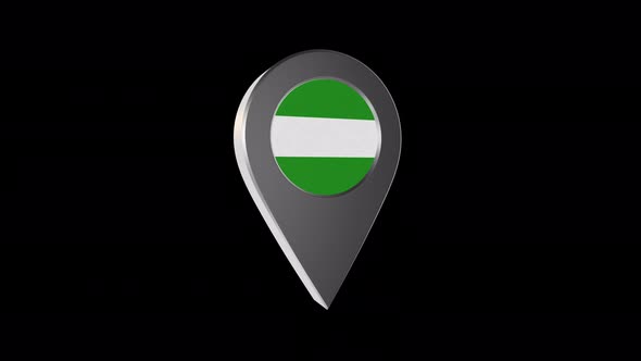 3d Animation Map Navigation Pointer With Flag Of Rotterdam (Netherlands) With Alpha Channel - 4K